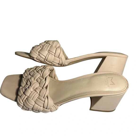 Marc Fisher Woven Faux Leather Moral Slide Sandals, Size 9.5M, Light Natural - Picture 5 of 13